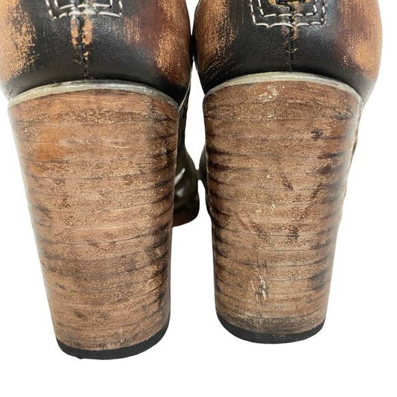 Freebird By Steven Bela Booties Sandals Womens Size 9.5 - 10 Beige Tan Open Toe - Picture 10 of 16